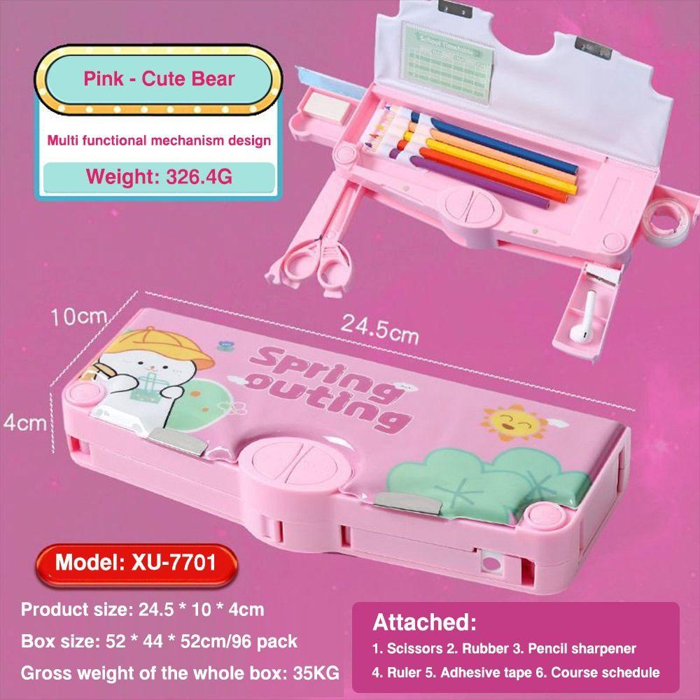 Двухслойный пенал Большой емкости Коробка для хранения канцелярских принадлежностей Пенал Подарок для студентов