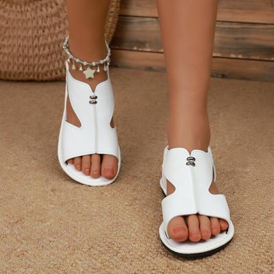 Летние новые сандалии на плоской подошве, модные, удобные, женские, большого размера, женская обувь