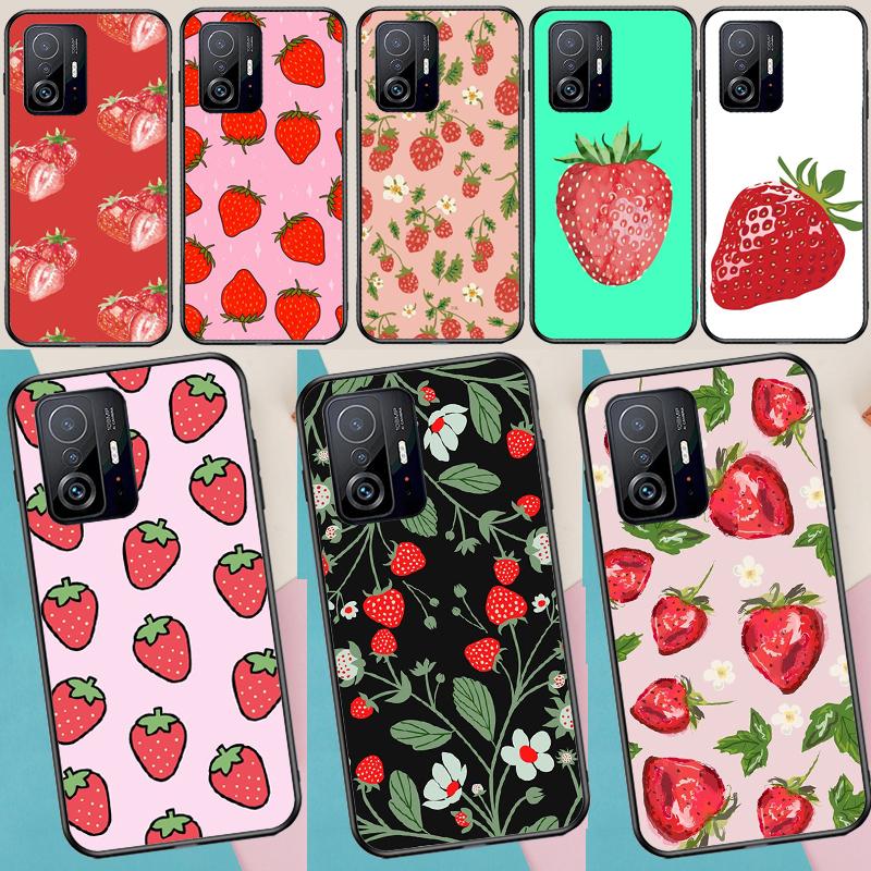 Клубничный чехол для Xiaomi 14 Ultra 15 13 11T 12T 13T 14T Pro POCO X7 Pro X3 X5 X6 M6 F5 F6 Pro