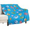 Finny The Shark Pattern 01 Throw Blanket For For Sofa Thin Blankets#