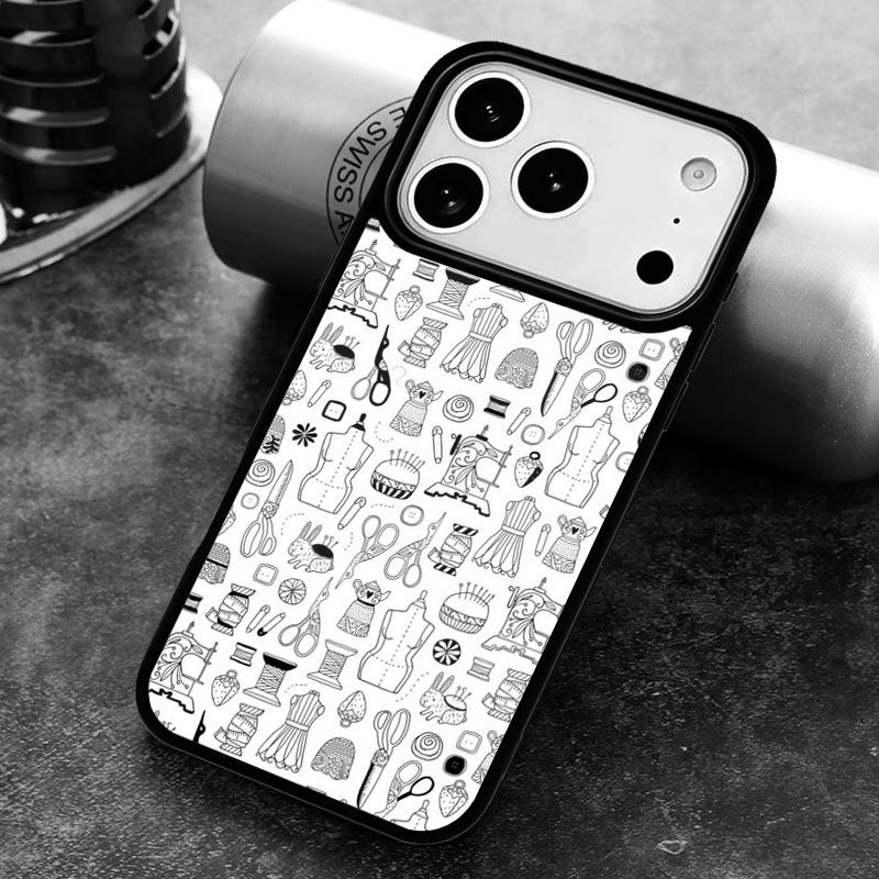 Мягкий чехол для телефона с узором швейной машины для iPhone 17, 16e, 15, 14, 13, 12, 11, Mini, Pro, MAX, мягкая силиконовая накладка