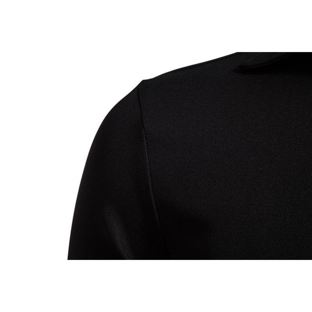 Men's Casual Solid-color Long-sleeved Shirt, Men's Slanted Front Button-down Lapel Shirt