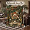 Autumnal Fantasy Theme Throw Blanket Custom Name Text Personalized Blanket Soft Cozy Blanket for Home Sofa Bed