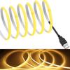 [RYE] COB Tape Light LED Strip Light Flexible High Density Width 5mm Hidden LED Tape Light 3m 320LEDs/m Light Bulb Color 2700K DC5V 180° Emission CRI>
