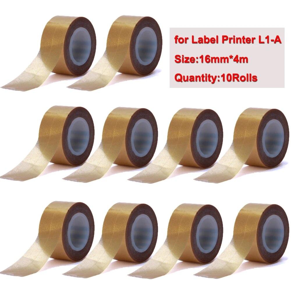 10 рулонов, 16 мм * 4 м, этикеточная лента для термопринтера MakeID L1 Bluetooth, L1-A Pocket Maker, бесчернильная печать, наклейка «сделай сам» для дома