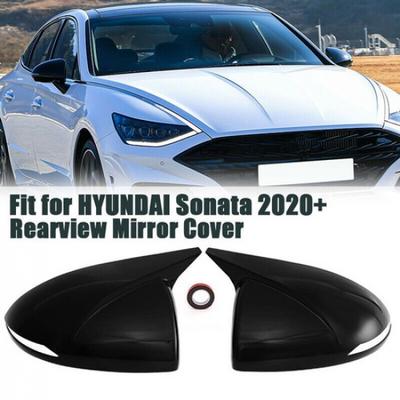 - Черные глянцевые накладки на зеркала заднего вида для Hyundai Sonata