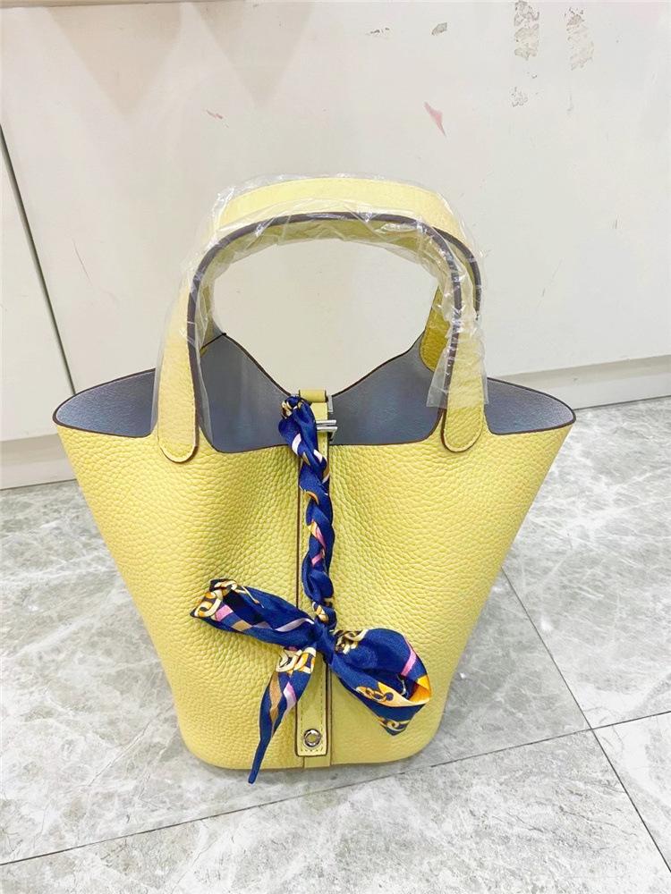 Модная сумка-корзина, женская сумка, сумка-ведро, новая повседневная сумка-ведро из коровьей кожи с верхним слоем