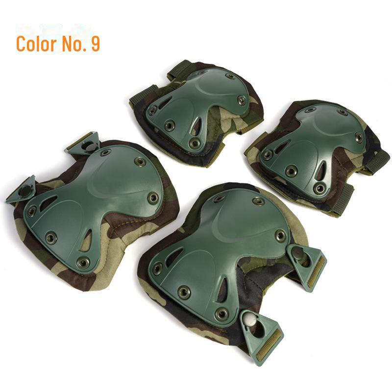 Комплект тактических наколенников и налокотников - 4 шт. для тренировок, боя, езды на велосипеде, спорта и защиты запястья