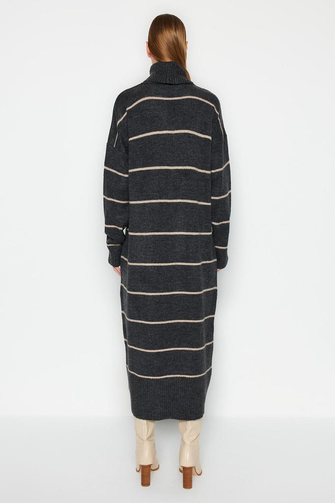 Женское стильное платье в каменную полоску, широкое трикотажное платье макси