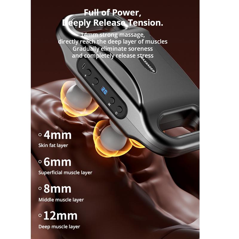 Беспроводной удобный массажный пистолет с 4 головками, массажный инструмент для шеи, шейного отдела позвоночника, массажное оборудование для релаксации мышц