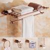 Bathroom Accessories Bath Shelf Rose Gold Paper Holder,Towel Bar,Soap Holder,Towel Rack,Glass Shelf,Hook Bathroom Hardware Brass