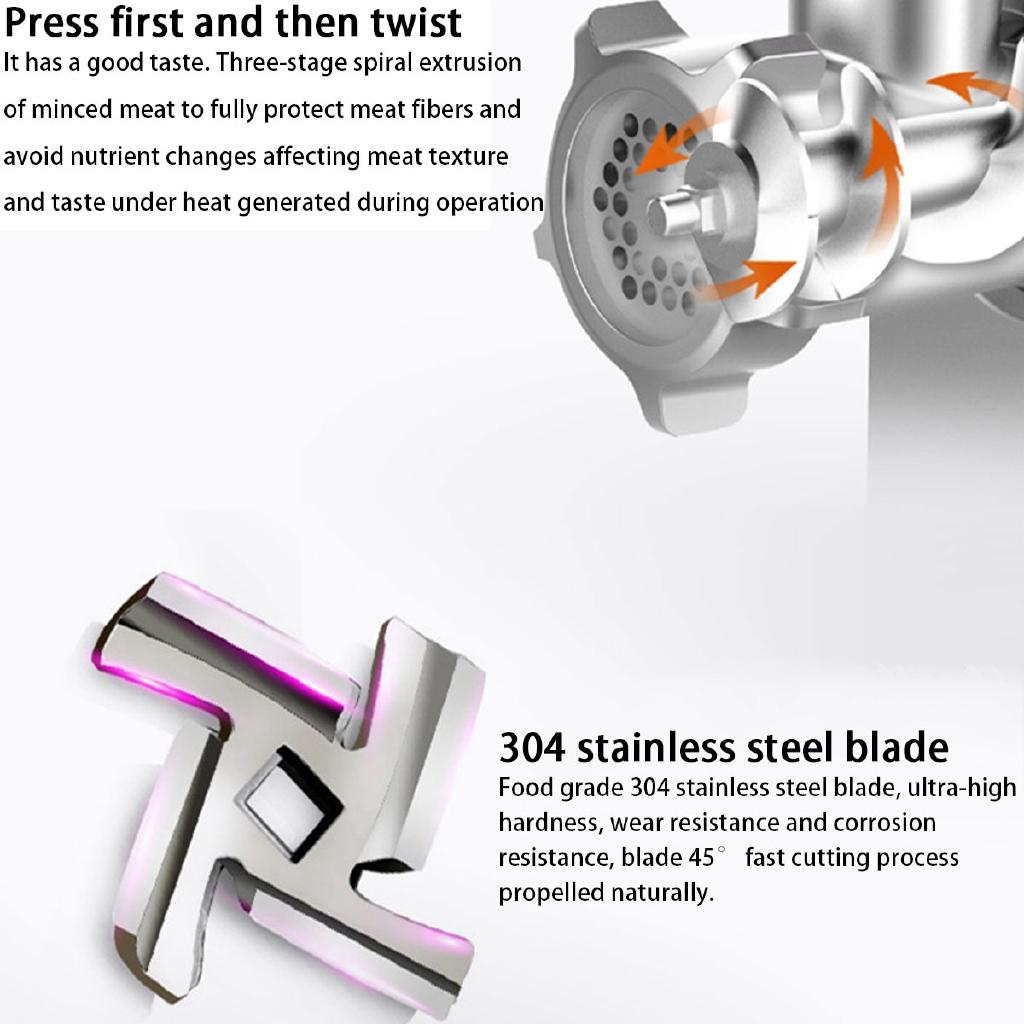 2800W Powerful Stainless Steel Electric Meat Grinders Home Sausage Stuffer Meat Mincer Heavy Duty Household Meat Mincer