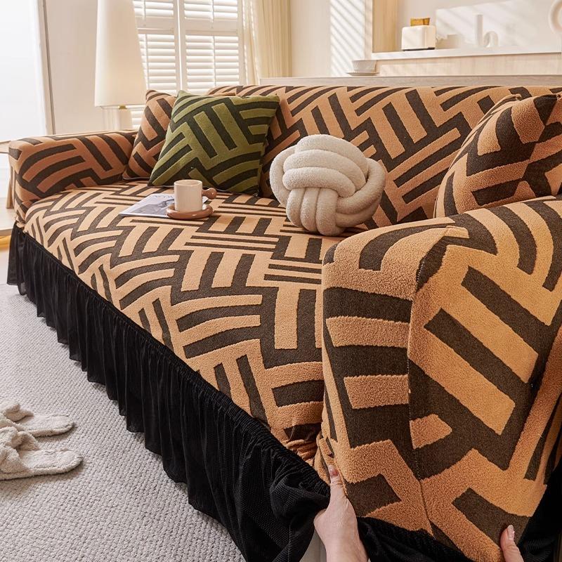 New Skirt Sofa Cover Single and Double All Inclusive Four season All in One Anti Cat Scratch Old Fashioned Universal Cover