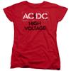 AC DC Высоковольтный трафарет Rock Band Music Merch Красная футболка унисекс