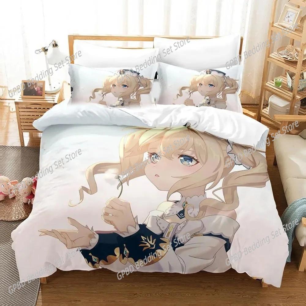 Anime Genshin Impact Arlecchino 3D Bedding Set Duvet Cover Pillowcases Single Twin Full Queen King Size Home Decor  Boys Gift