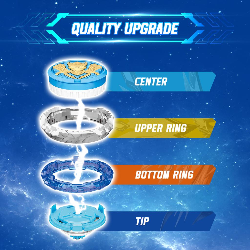 Набор Infinity Nado 6 Power Pack - Spirit Wind Panda: модернизированный металлический волчок с гироскопом, пусковая установка для меча 39 см, игрушка для детей, подарок на день рождения.