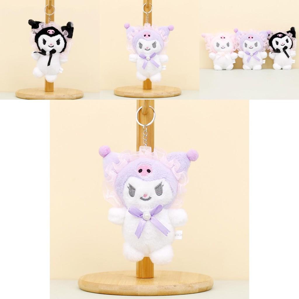 Милый брелок-плюшевая игрушка Sanrio Kuromi, очаровательная коротковорсовая мягкая кукла 12 см