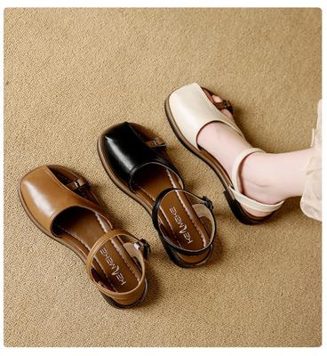 Сандалии с плоским круглым носком, модные и повседневные пляжные сандалии на мягкой подошве