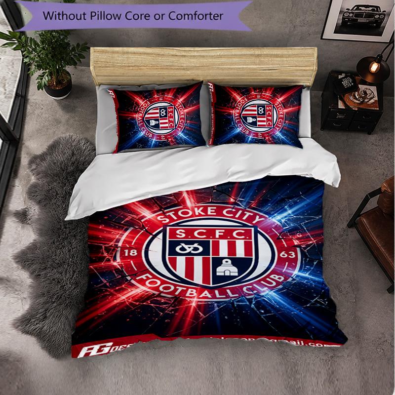 Southampton Football 3 Piece Bedding Set Soft Duvet Cover Set with Pillowcases Printed Bedroom Decor Set for Home