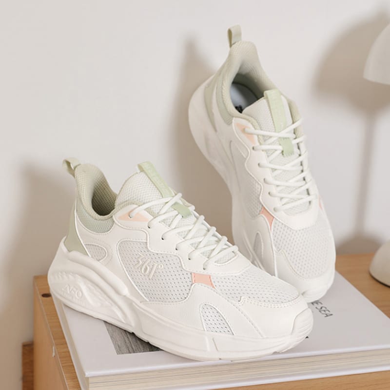 361 Fashion And Versatile Comfortable Slip Resistant And Breathable Low top Sprint Casual Running Shoes Women's White 682536701F-2