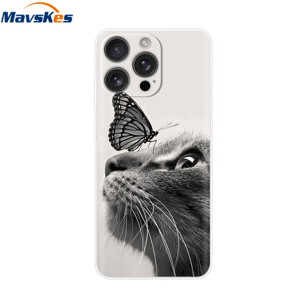 For iPhone 16 Pro Max Case Shockproof Silicone Bumper For Apple iPhone 16 Pro Max Plus Cover Soft TPU Phone Protector Shell Para