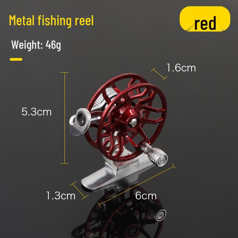 Полностью металлическая катушка для ловли нахлыстом, на блесну, на спиннинг и на поплавочную удочку с передним фрикционом и зажимом для живой наживки