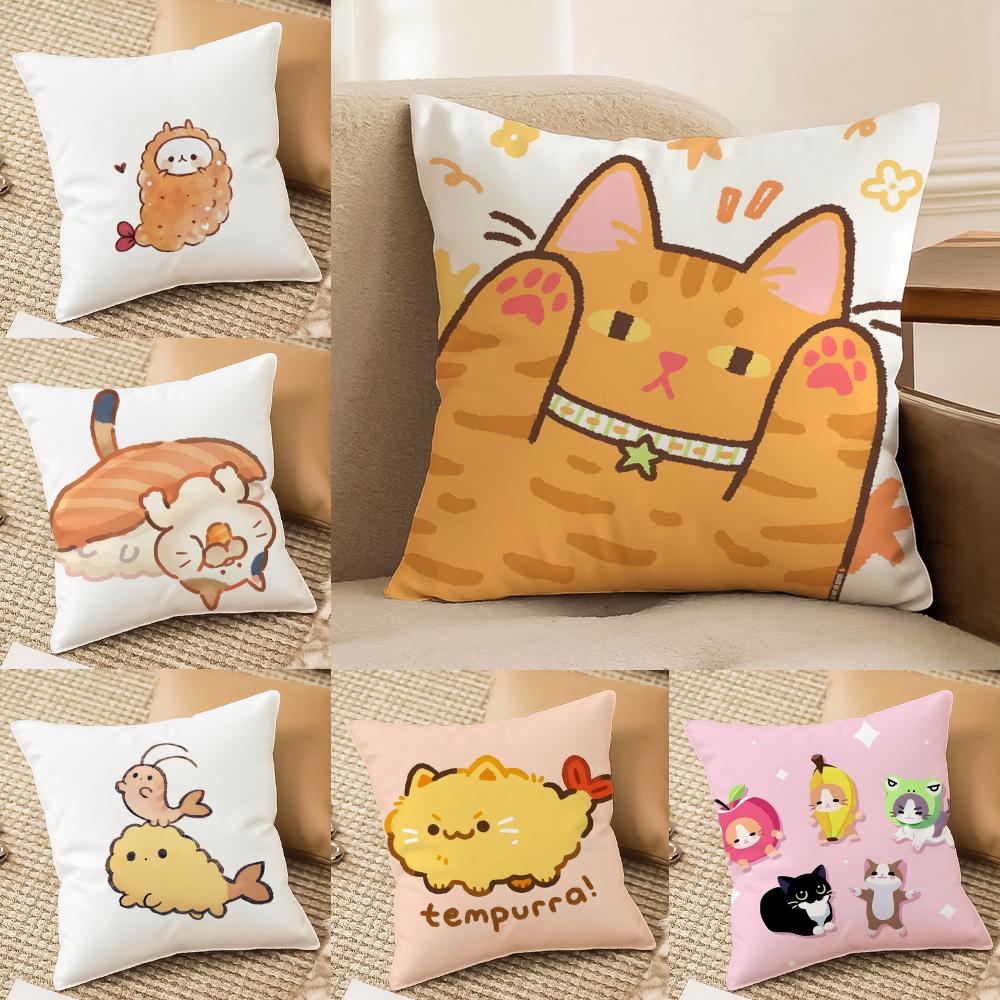Cute cartoon animal companion patterns Cushion Cover Silky elegant Comfort Sofa Bed Invisible zipper Beach pillowcase