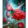 Frame Butterfly Painting By Numbers For Adults Kits Rose Flowers Picture Paint By Numbers Starter Kit For Home Wall Art 40x50cm