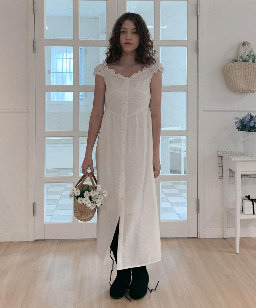 Delaidy Allure Dot Dress (White)
