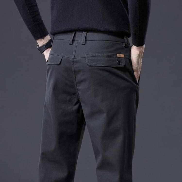 Новые Осенние Мужские Повседневные Брюки Прямого Кроя Slim Fit, Устойчивые к Сминанию, Эластичные, Универсальные, Высококачественная Верхняя Одежда, Брюки