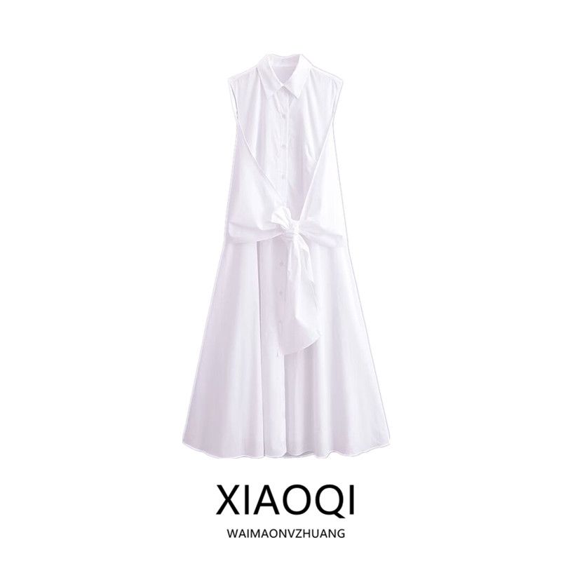 Fashion Style 2024 Spring New Arrival Women's Stylish Tied Poplin Shirt Style Dress 2766924 250