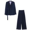 Модный и стройнящий пиджак на весну и осень, повседневный широкий костюм из двух предметов для женщин