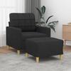 VidaXL Armchair with Footrest Black 60 Cm Fabric, Sofa, Armchair, TV Armchair, Single Sofa, Seat, Recliner Sofa, Sofa 3200997
