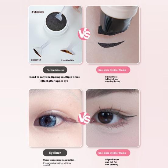 Yousheng 2.1ML Double Head Precision Eyeliner Stamp Long-Lasting Waterproof Smudge-proof Liquid Eyeliner Pen Easy Cats Eye Stencil Makeup Tool