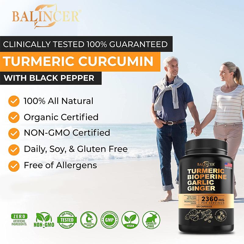 Turmeric Root Powder 1400 Mg Dietary Supplement, Black Pepper Extract, 120 Capsules