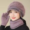 Hat Ladies Autumn and Winter Fleece Warm Knitted Ear Protector Wool Hat
