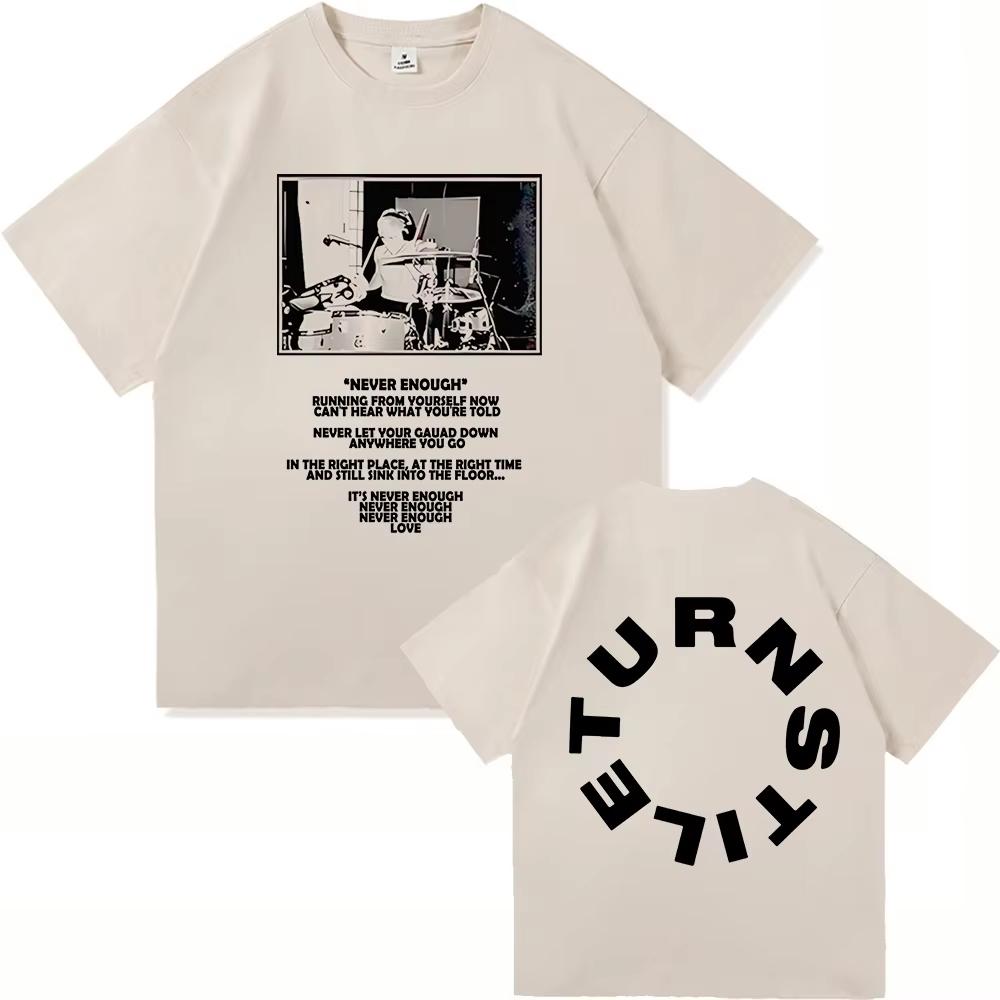Turnstile Double Rainbow Tshirt 2025 Album Never Enough UnisexUnisex Clothing Harajuku High Quality Clothes Vintage Cotton Tshirts