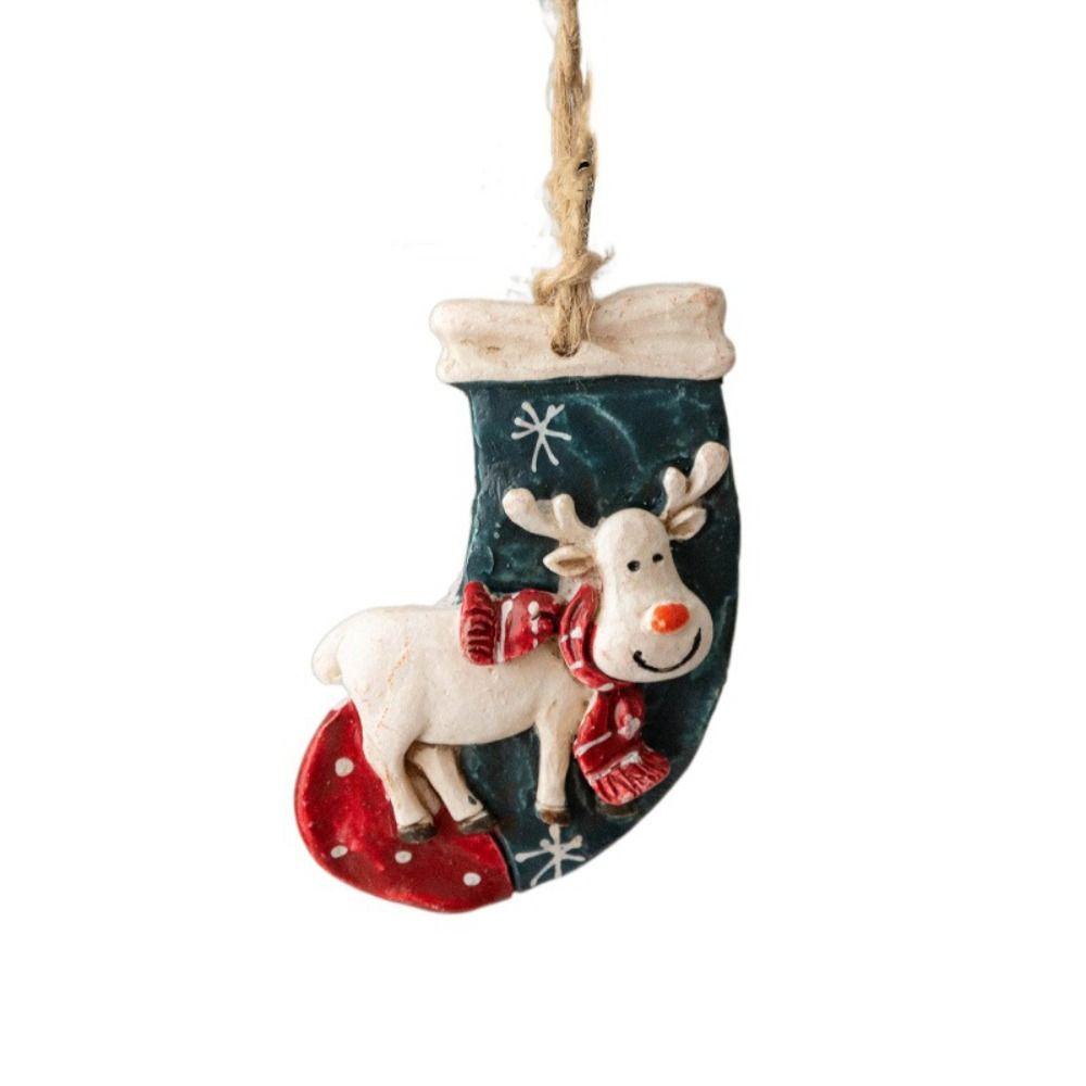 Рождественская елка с узором оленей, подвески, рождественские украшения из смолы, рождественские украшения