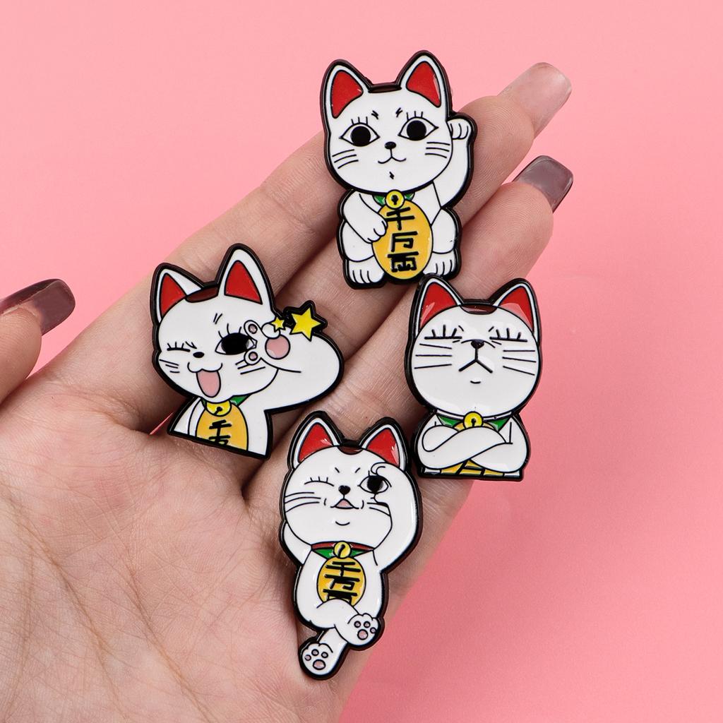 Popular Anime Enamel Pin Golden Cartoon Movie Lapel Pins Cat Badges Girl Brooch for Clothes Backpacks Cosplay Gift Friends