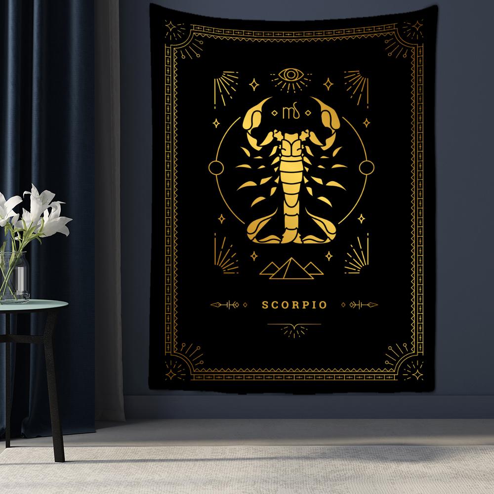 Черно-белый гобелен созвездия Таро, настенный Гобелен, научная фантастика, психоделическая магия, богемный хиппи, домашний декор