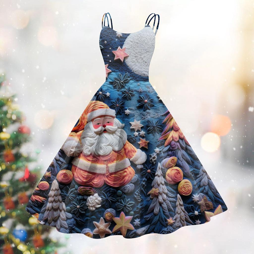 Женское модное сексуальное коктейльное платье без бретелек с рождественским принтом в стиле панк, винтажное платье.