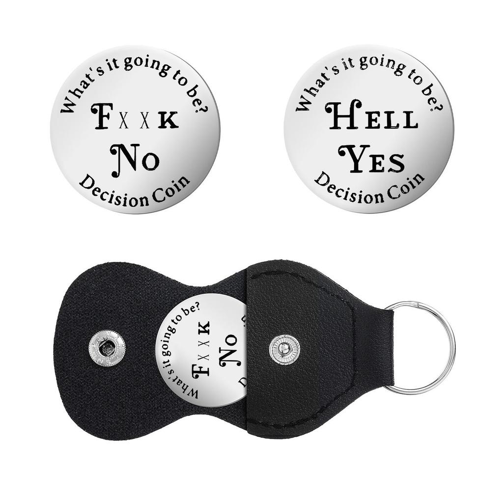 Популярная трансграничная монета в виде металлического решения - «Да, черт возьми» или «Нет, черт возьми», забавный подарок для пары с гравировкой на нержавеющей стали