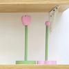 Wooden Tulip Flower Paper Towel Holder Stand Vertical Kitchen Roll Bathroom Tissue Storage Organizer Countertop Desk Decor