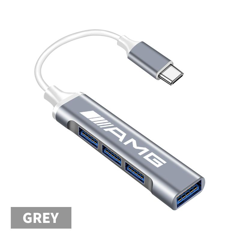 Car Sticker Car USB Hub Splitter Docking Station Type C Charger Interior Accessories For Mercedes benz AMG W204 W203 W212 W211 W