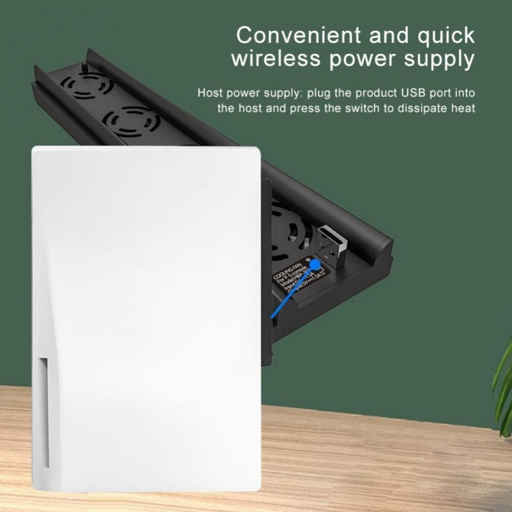 For PS5 Console 4 Cooling Fans Silent Fan Stand External USB Port