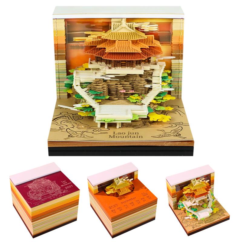 Stylish 2027 Desk Calendar With LED Lights 3D Pages For Home Decoration
