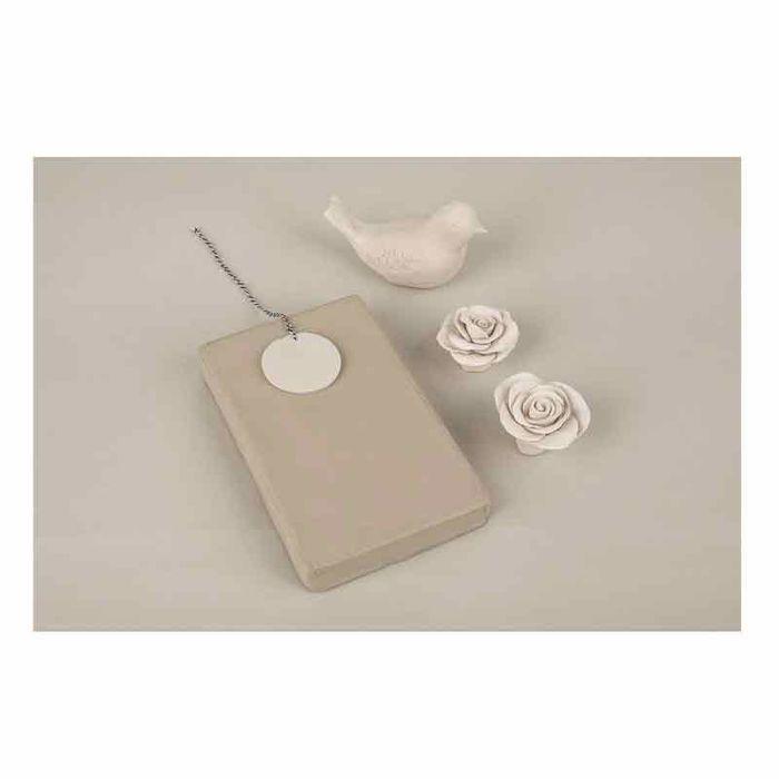 Terre glaise séchante à l'air, 1kg, blanc