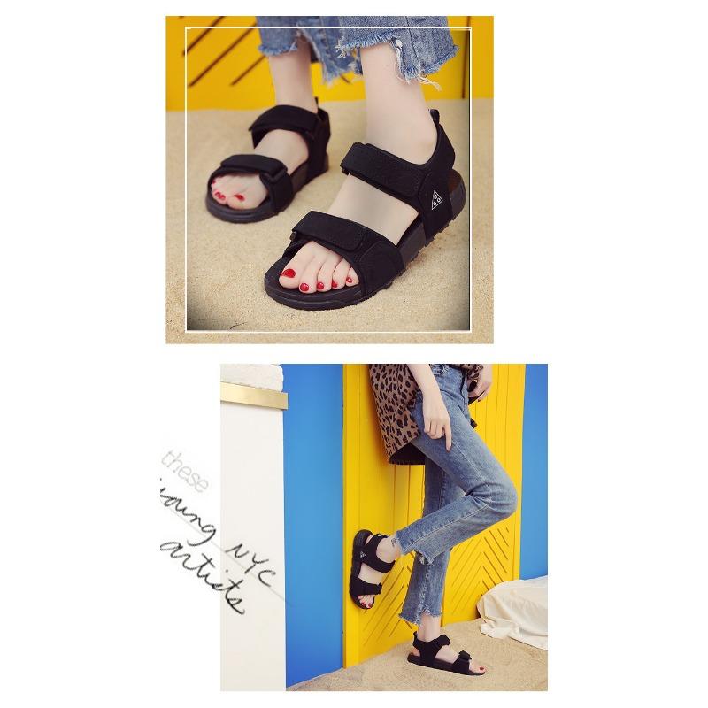 Пляжная обувь большого размера на плоской подошве для студентов, повседневные сандалии для отдыха на море, лето