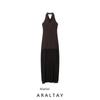 Araltay New Arrival Fashion Style Women's Clothing Fashion All-Match Simple Stitching Hanging Collar Dress 1198453