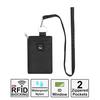 Neck Hanging Card Holder with Lanyard, Transparent ID Sleeve & RFID Blocking Wallet